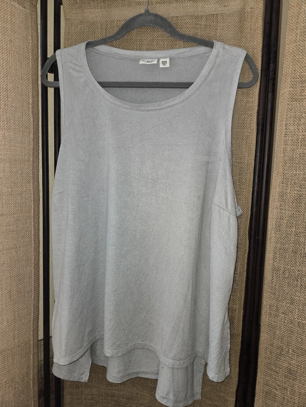 Cato Women's Sleeveless Scoop Neck Tank Hi Low Faux Suede 18/20W